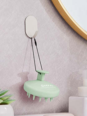 HEETA Silicone Scalp Massager with hair care products