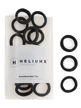 Heliums Small Soft Hair Ties black 1 inch front view