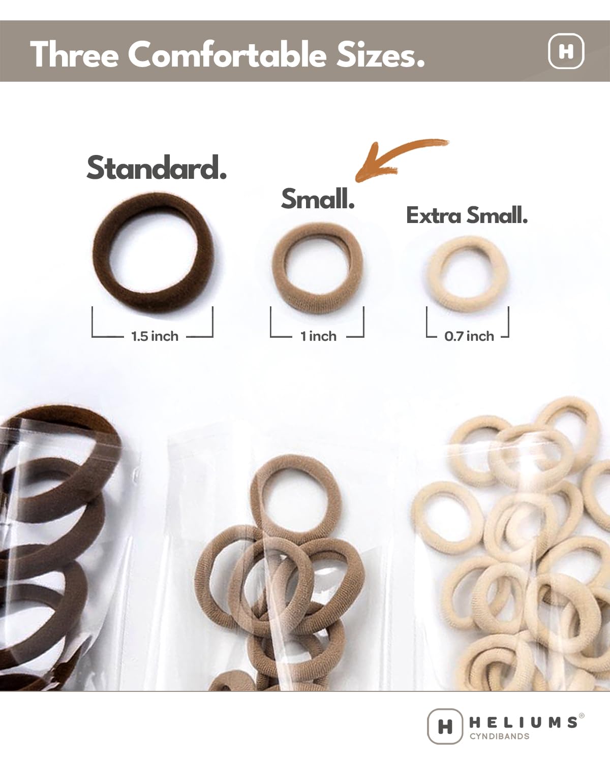Heliums Small Soft Hair Ties Navy Blue assorted styles
