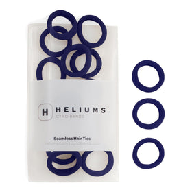Heliums Small Soft Hair Ties Navy Blue front view