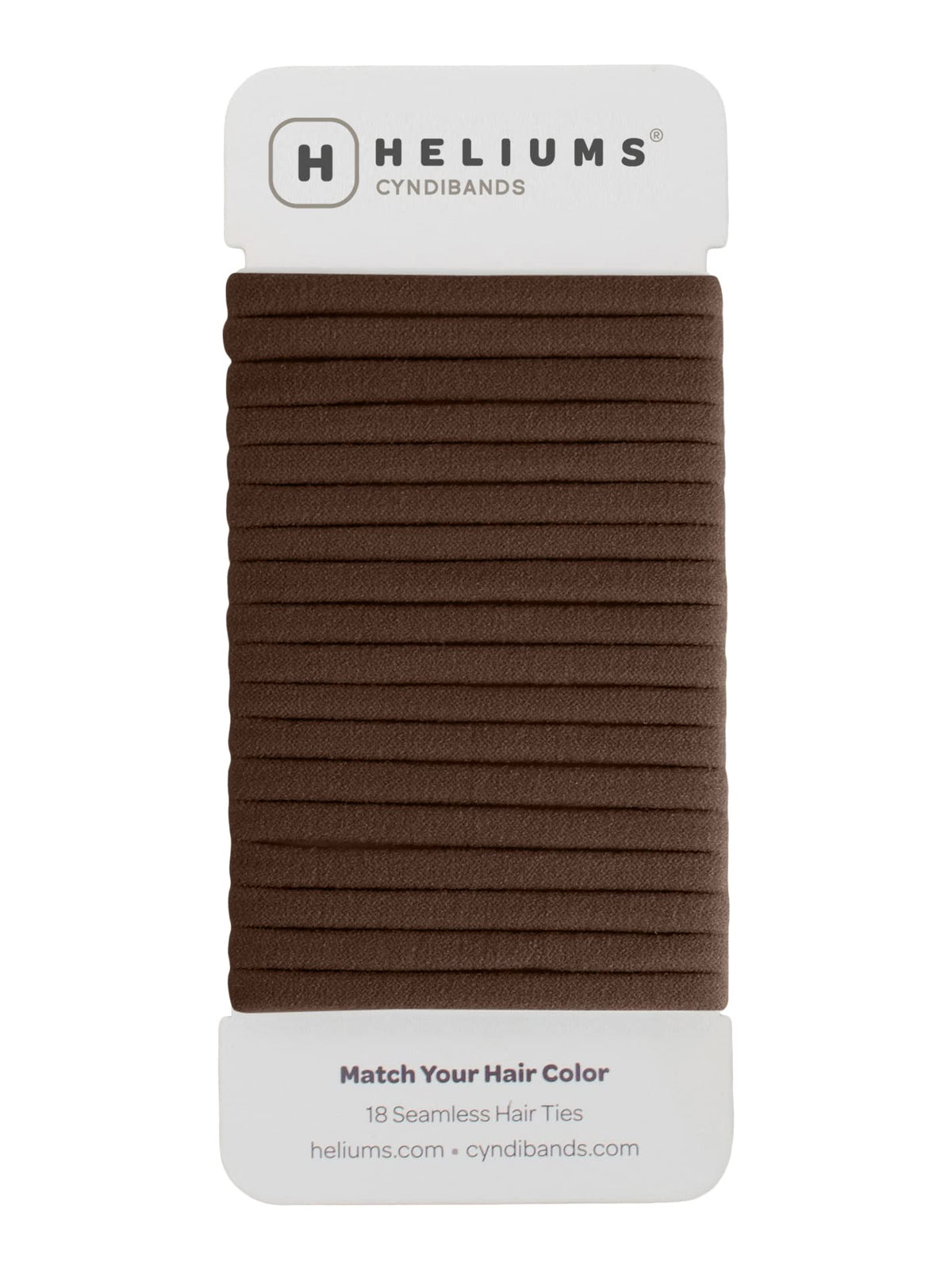 Heliums Thin Hair Ties dark brown front view