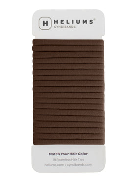 Heliums Thin Hair Ties dark brown front view