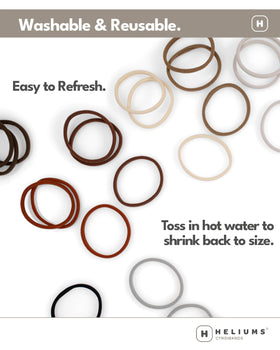 Heliums Thin Hair Ties displayed in a hand
