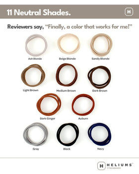 Heliums Thin Hair Ties in use on a ponytail