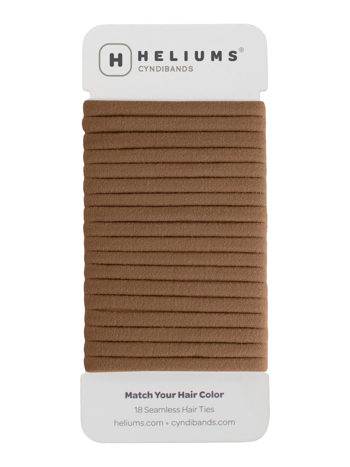 Heliums Thin Hair Ties Light Brown front view