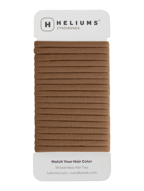 Heliums Thin Hair Ties Light Brown front view