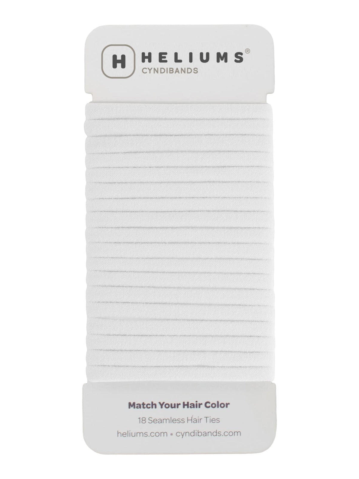 Heliums Thin Hair Ties white model front view