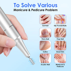 HELIVIVE Electric Nail Drill back view with waist clip design