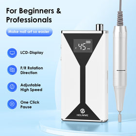 HELIVIVE Electric Nail Drill compact size compared to hand