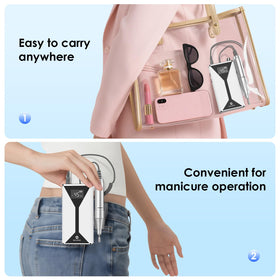 HELIVIVE Electric Nail Drill in a lifestyle setting for portable use