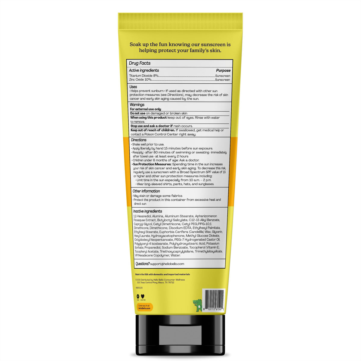 Hello Bello Kids Sunscreen SPF 50 Mineral Lotion 5oz packaging