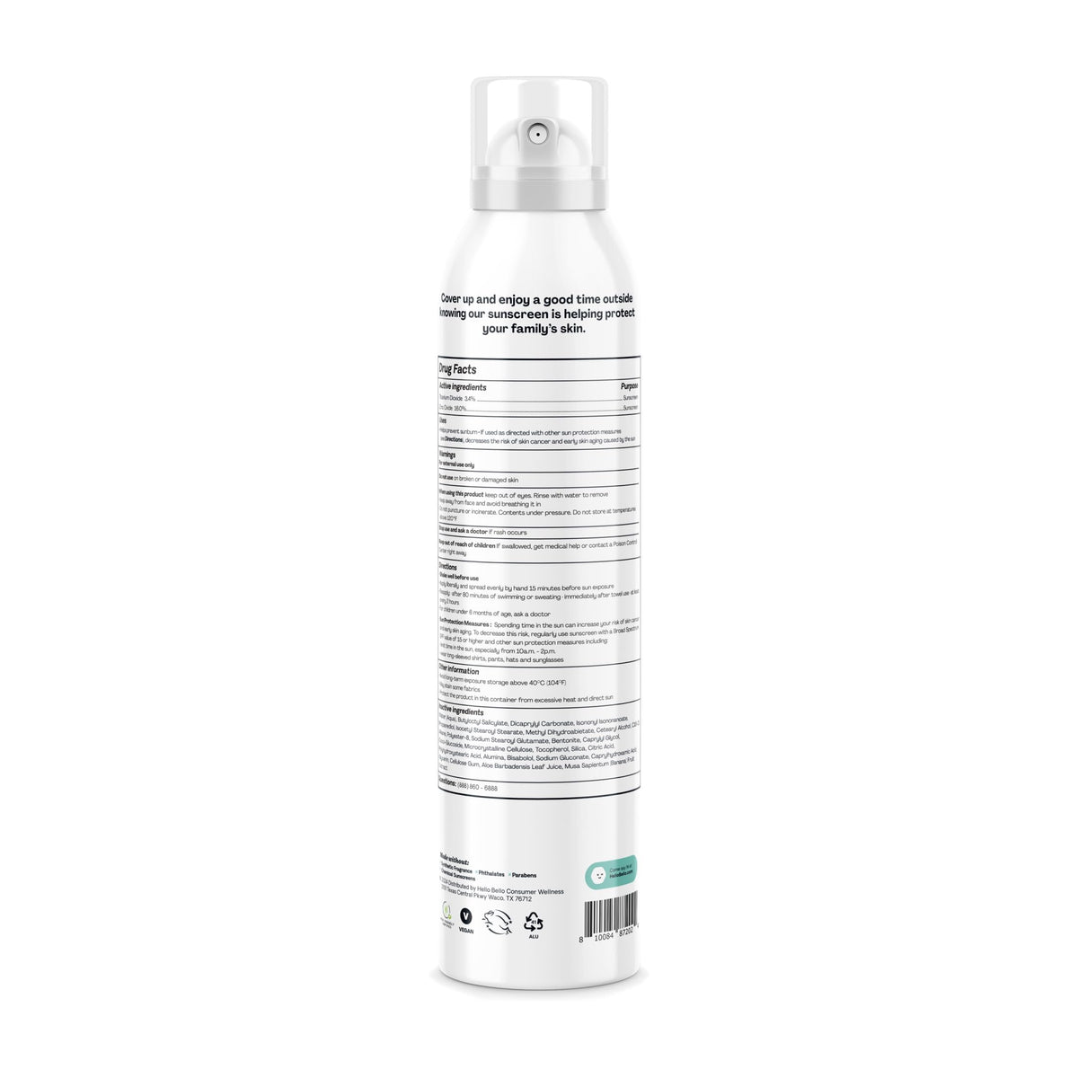 Hello Bello Kids Sunscreen Spray SPF50 packaging details