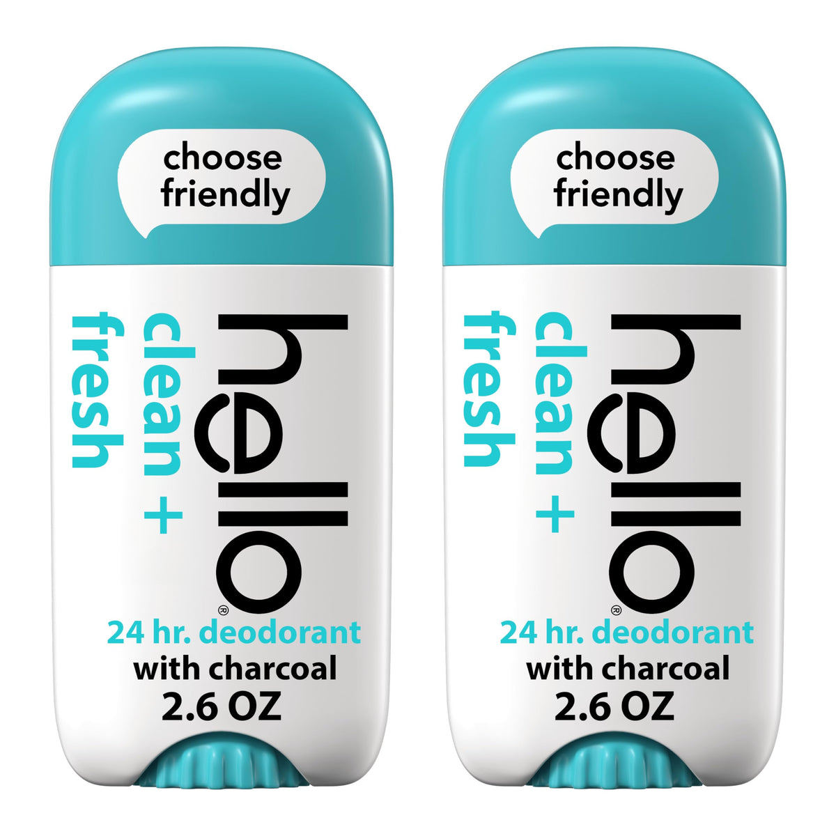 hello Clean + Fresh Aluminum Free Deodorant 2-pack front view
