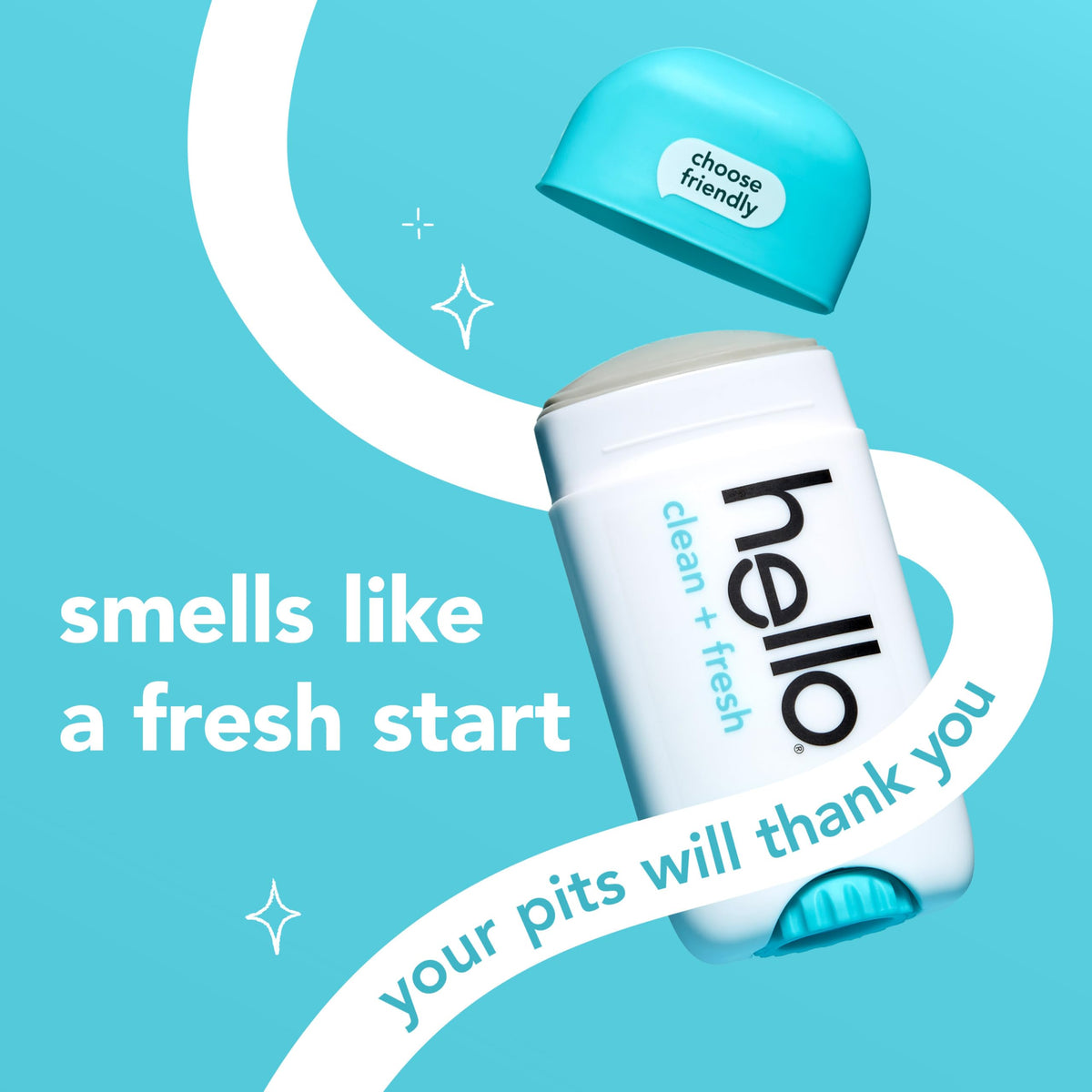 hello Clean + Fresh Aluminum Free Deodorant stick with shea butter