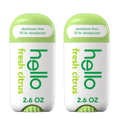 hello Fresh Citrus Aluminum Free Deodorant front view, 2-pack
