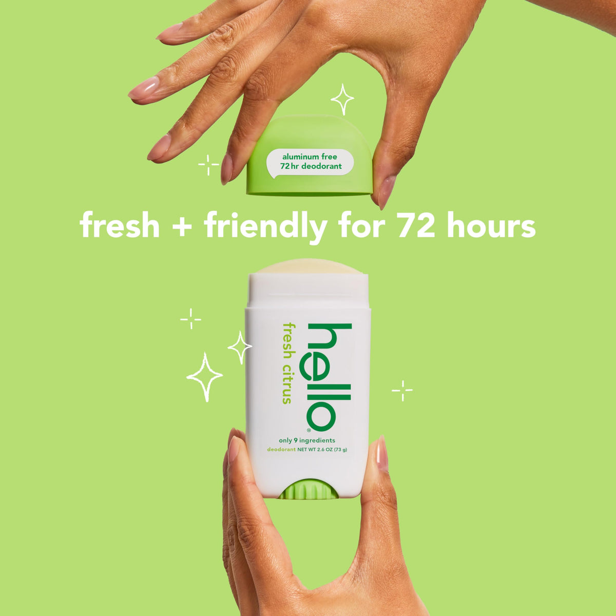 hello Fresh Citrus Deodorant in a lifestyle setting
