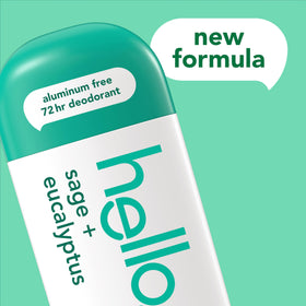 hello Sage + Eucalyptus deodorant stick with shea butter ingredient