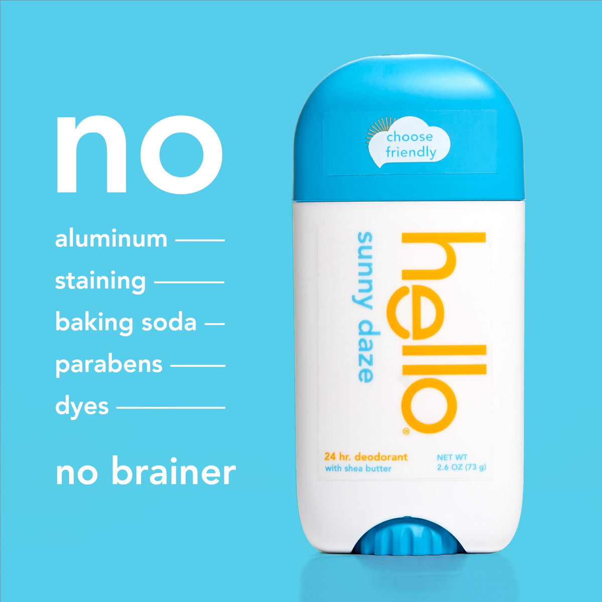 hello Sunny Daze Deodorant showing smooth application