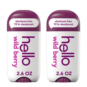 hello Wild Berry Aluminum Free Deodorant front view, 2.6 oz stick