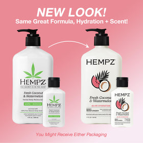 Hempz Body Lotion back view with ingredient list