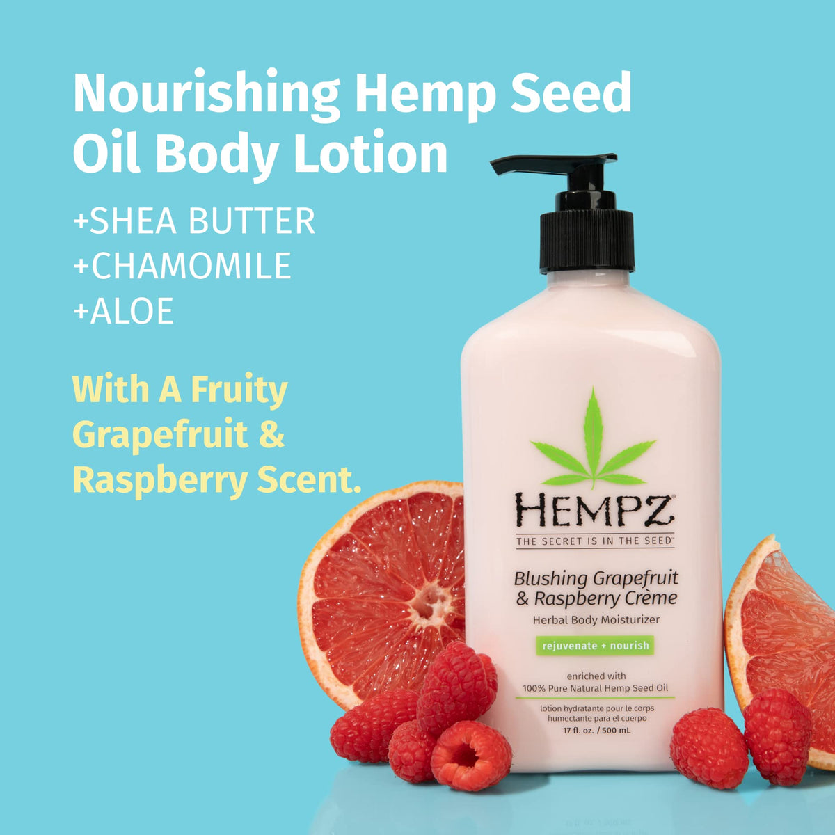Hempz Body Lotion Grapefruit Raspberry Crème back view