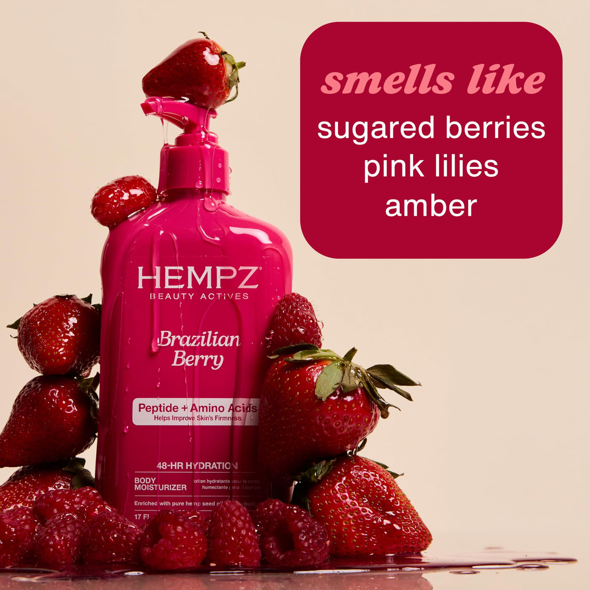 Hempz Brazilian Berry Lotion bottle side view