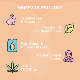 Hempz Cotton Candy Body Lotion 17 fl oz with ingredients display