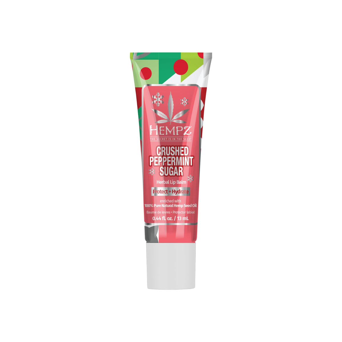 Hempz Crushed Peppermint Sugar Lip Balm 9g front view