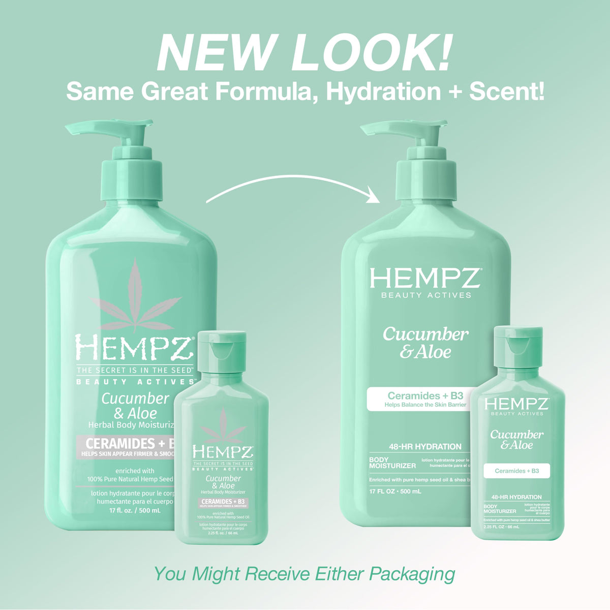 Hempz Cucumber & Aloe Body Lotion 17 Fl Oz texture close-up