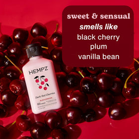 Hempz Dark Red Cherries Body Lotion showing the label and pump
