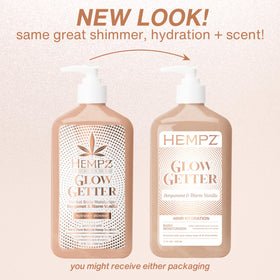 Hempz Glow Getter body lotion with shimmer close-up