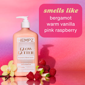 Hempz Glow Getter lotion texture on skin