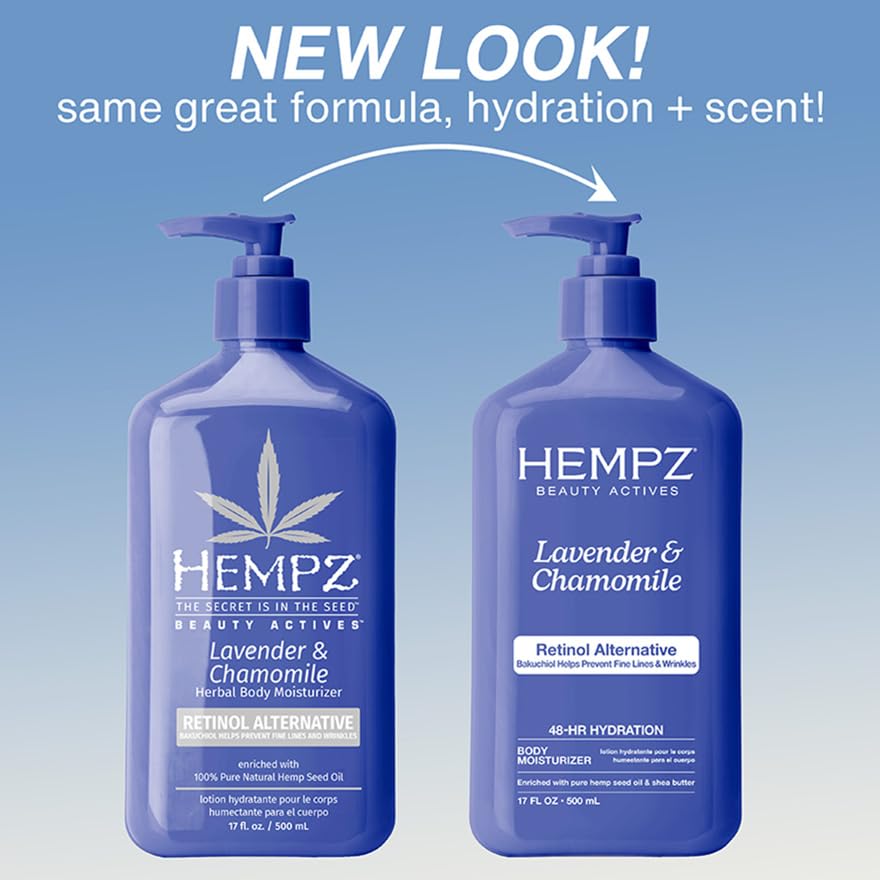 Hempz Lavender & Chamomile Body Lotion showing texture on skin