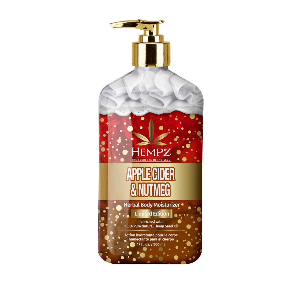 Hempz Limited Edition Cider & Nutmeg Body Lotion 17 oz front view