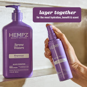 Hempz Magnesium Body Spray Serene Waters 3.4 fl. oz. with hemp seed oil ingredients