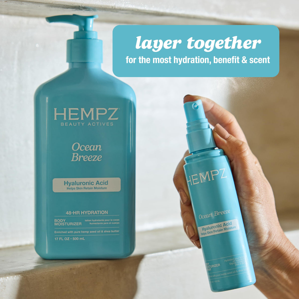 Hempz Ocean Breeze Body Lotion packaging details
