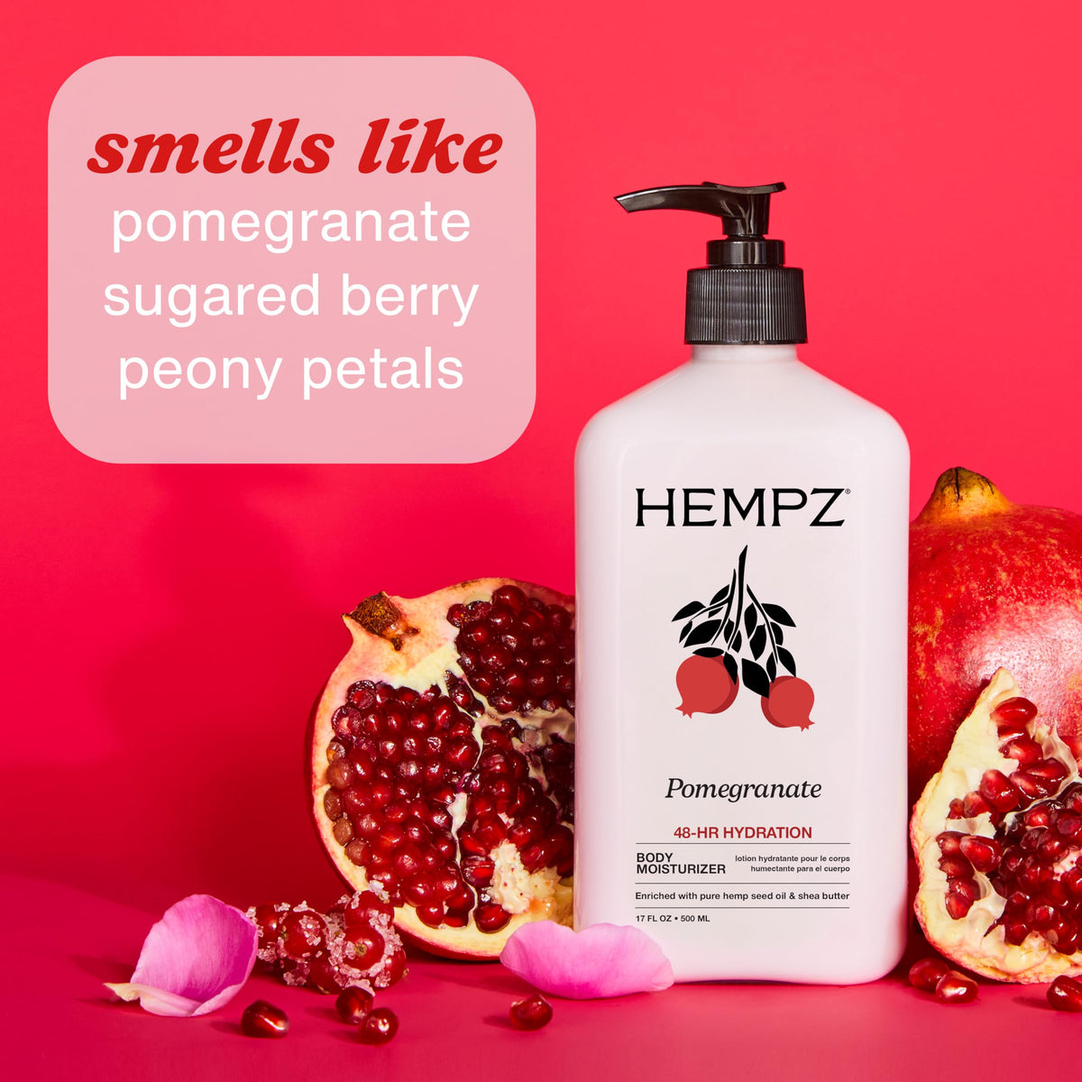 Hempz Pomegranate lotion texture on skin