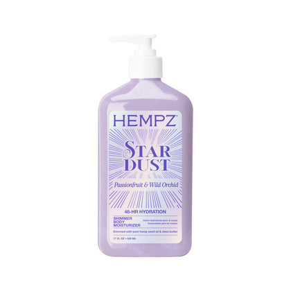 Hempz Star Dust Body Lotion 17 oz front view with floral design