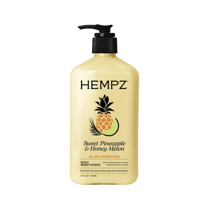 Hempz Sweet Pineapple & Honey Melon Body Lotion front view with pump