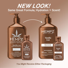 Hempz Vanilla Lux Herbal Body Moisturizer 17 oz back view