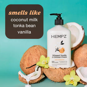 Hempz Whipped Vanilla Coconut Cream Body Lotion close-up of pump top