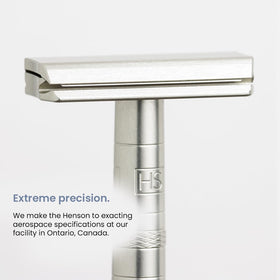 Henson Shaving Razor displayed with shaving cream
