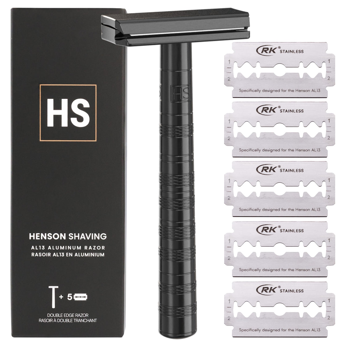 Henson Shaving Razor jet black front view