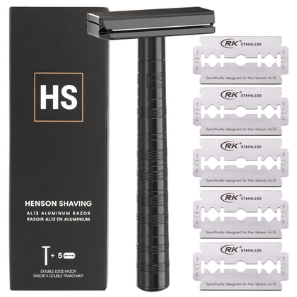 Henson Shaving Razor jet black front view