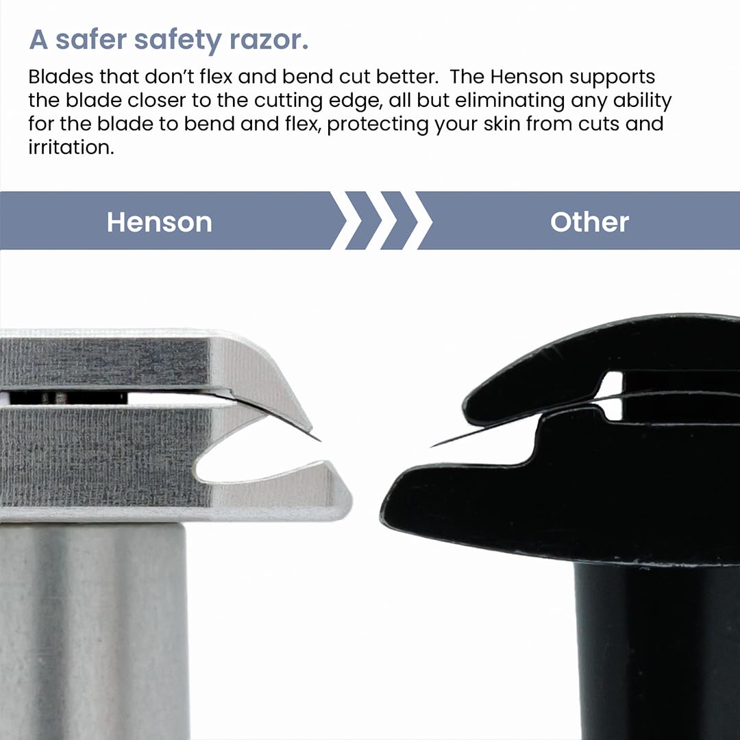 Henson Shaving Razor with five spare blades in packaging