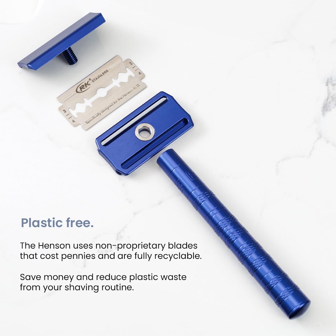 Henson Shaving Razor with open channels for easy cleaning