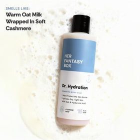 Her Fantasy Box body wash back view with ingredient list