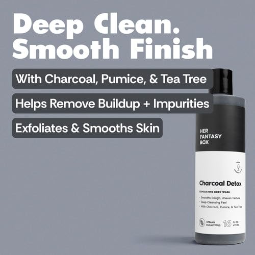 Her Fantasy Box Charcoal Detox Exfoliating Body Wash texture close-up