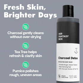 Her Fantasy Box Charcoal Detox Exfoliating Body Wash with pump