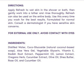 Her Fantasy Box Refresh Shower Gel ingredients close-up